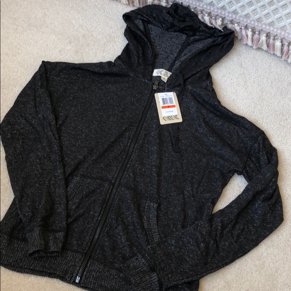 NWT Pink Rose Hooded ZIP Up Sweater